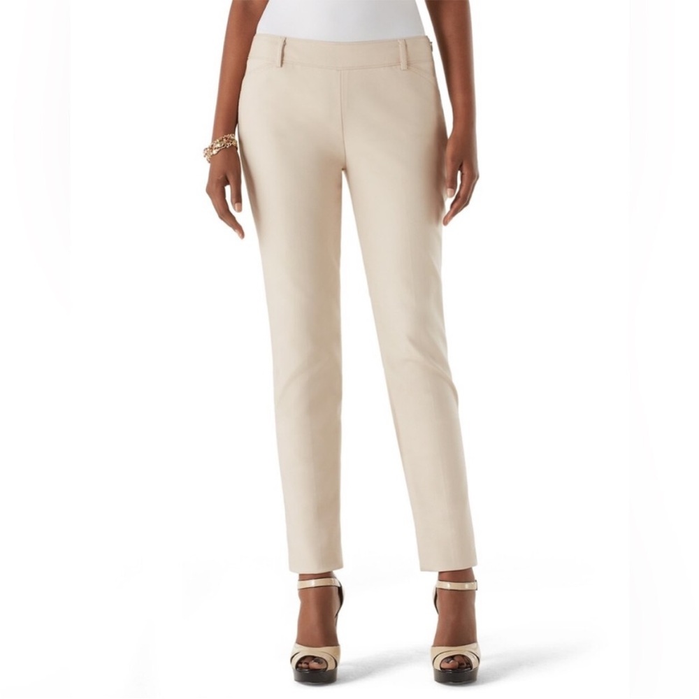 White House Black Market Women's Ankle Crop Straight Pants in Beige
